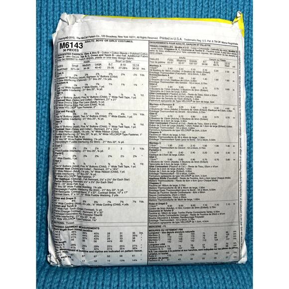 McCalls 6143 costume mens uncle sam statue of liberty lincoln size large 40 42 - Picture 3 of 7